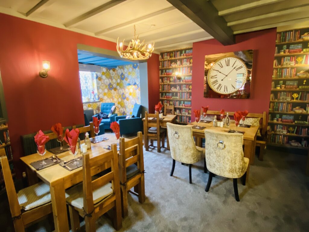 The Mayflower at Austerfield, refurbished pub interior with dining tables