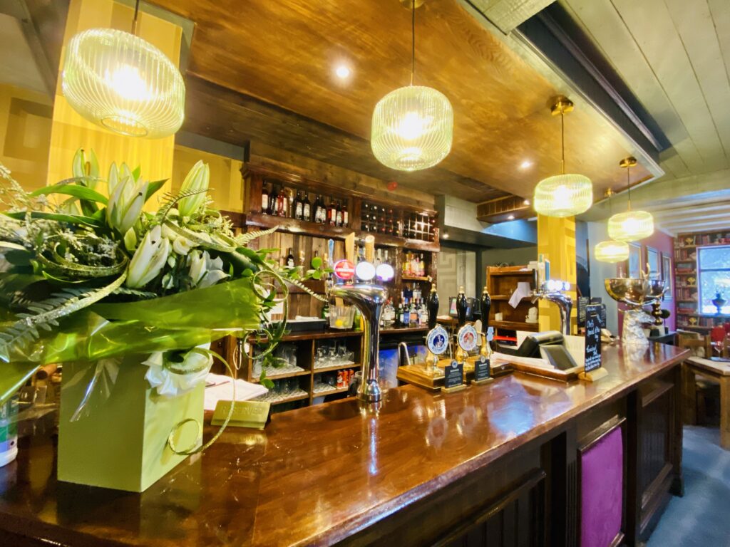 The Mayflower at Austerfield, refurbished pub interior with bar servery